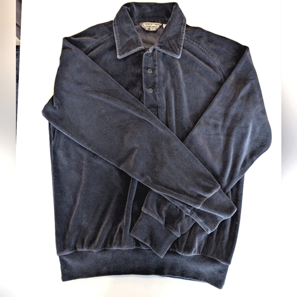 Vintage Velour Cotton Blend Sears SportsWear Half Button Pull On Shirt. Large - Picture 1 of 9